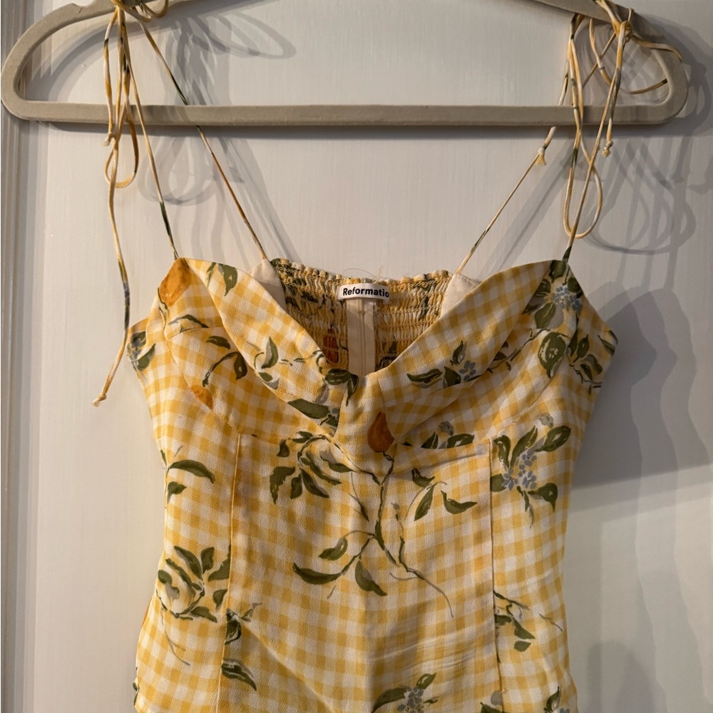 Reformation Yellow Floral Top